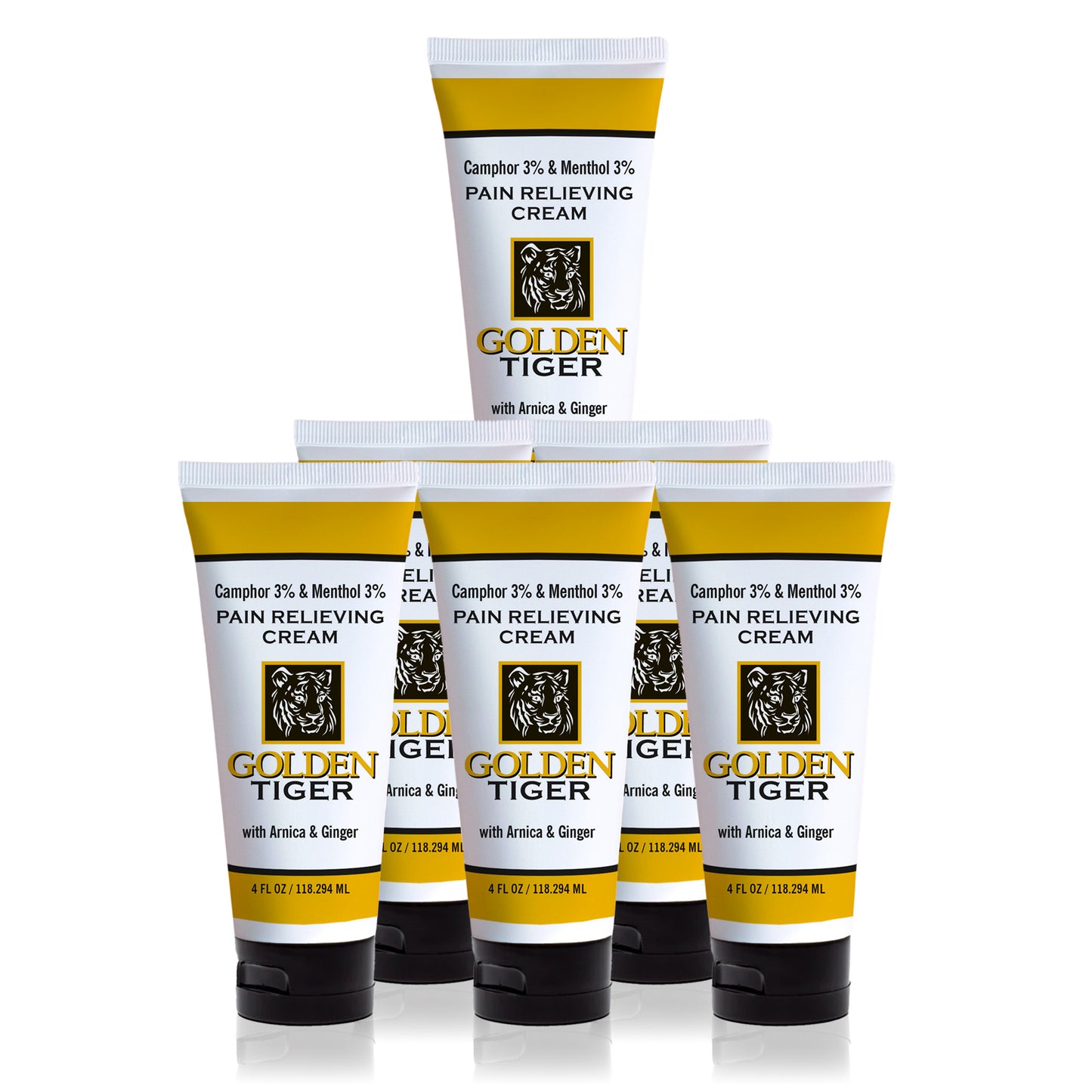 Golden Tiger Pain Relieving Cream - Buy 5 get 1 Free 4oz Tube