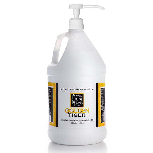 Golden Tiger Natural Pain Relieving Cream - 128oz Gallon with Pump